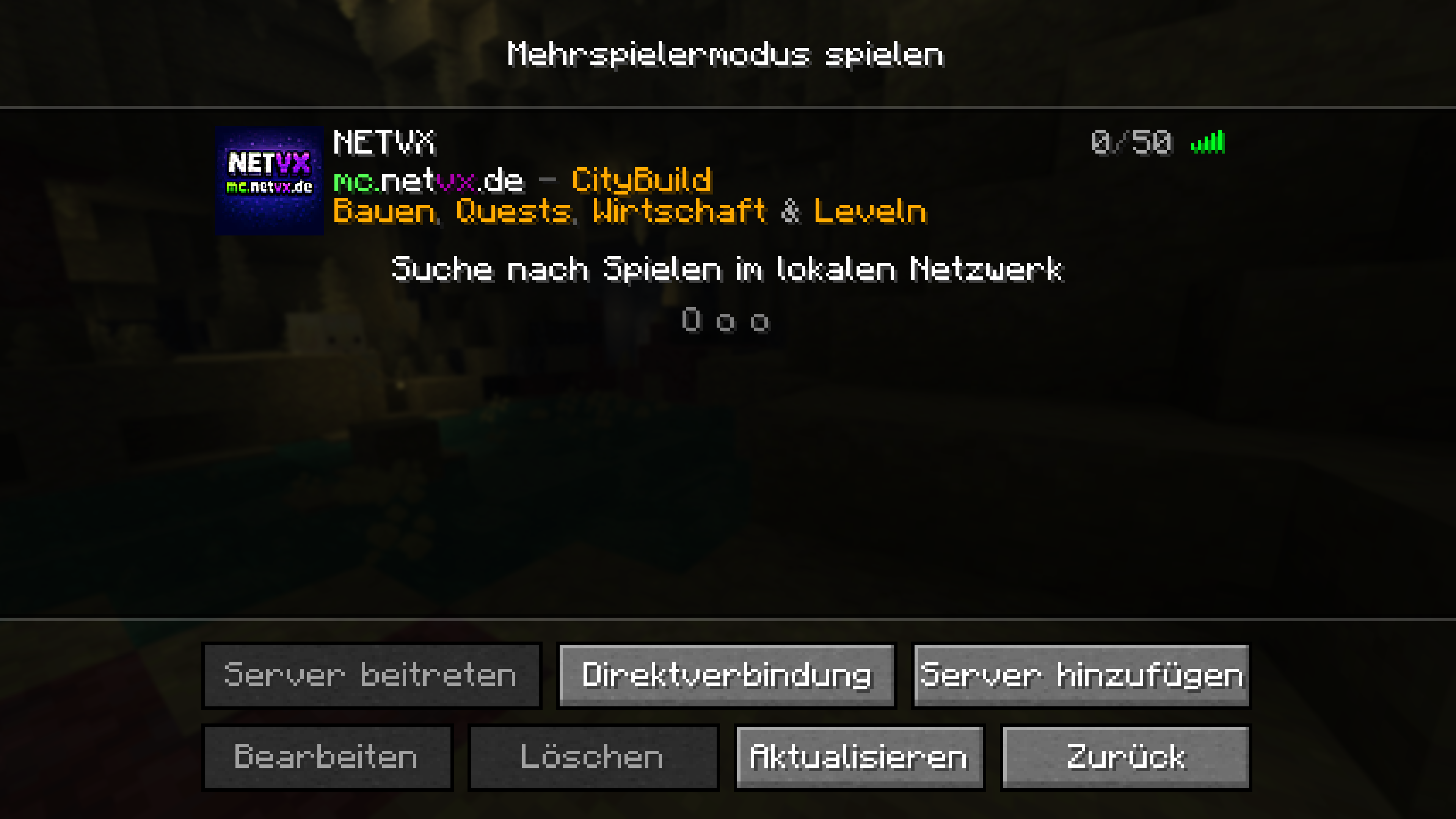 Server in der Serverliste finden